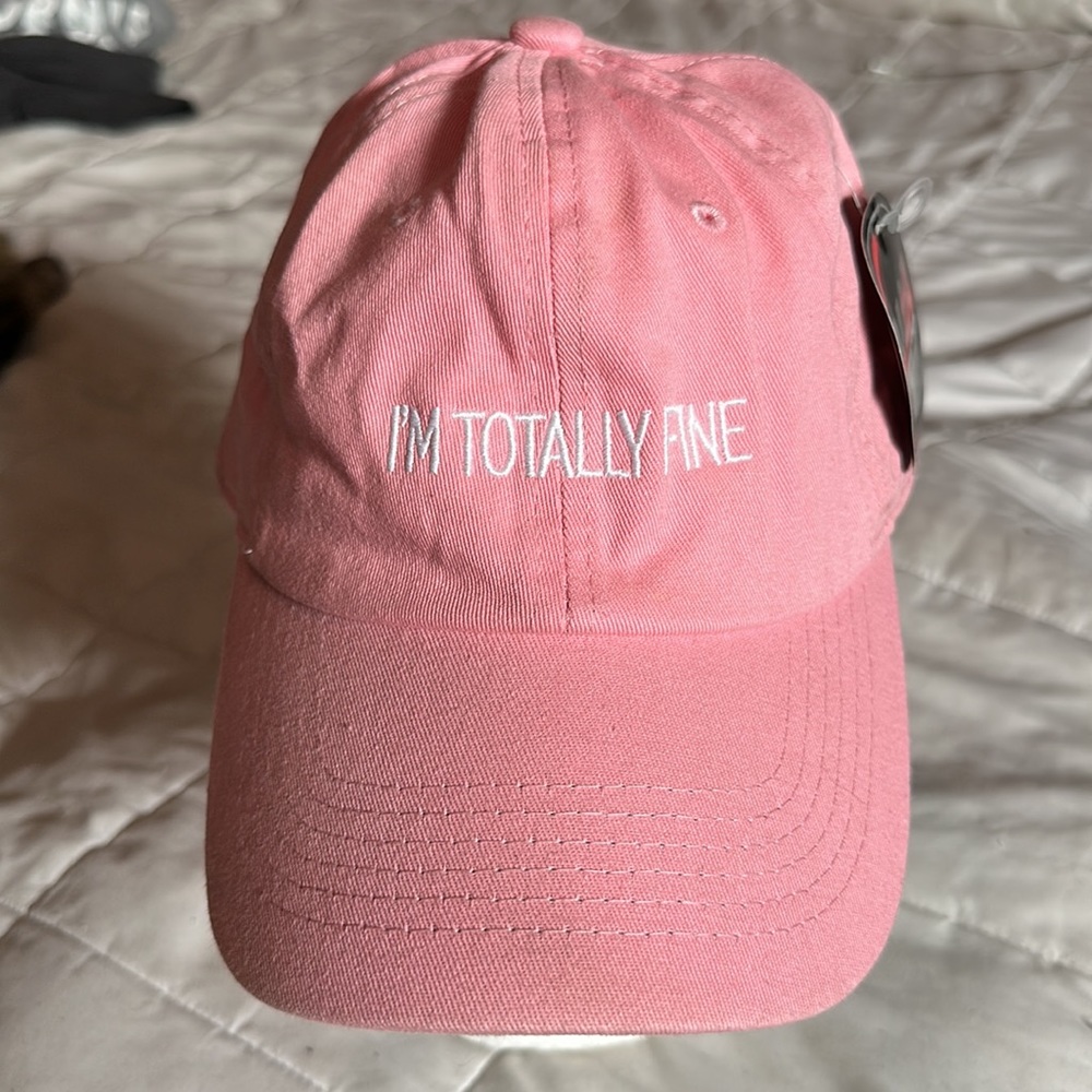 IM TOTALLY FINE Pink adjustable hat